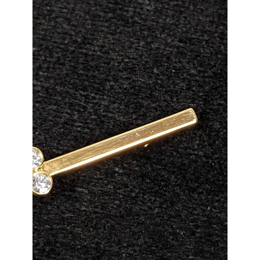 Vintage Avon Gold Tone Bar‎ Pin Rhinestone Brooch Art Deco Style